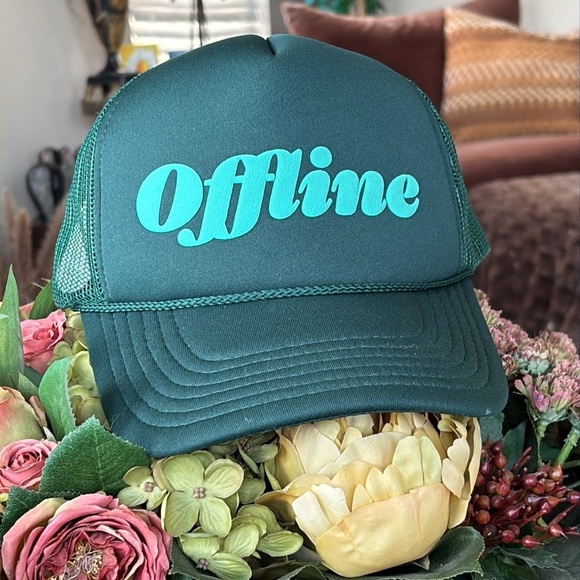 Brand New Ulta Beauty Green Teal “Offline” Trucker Hat Adjustable Baseball Cap - Picture 6 of 15